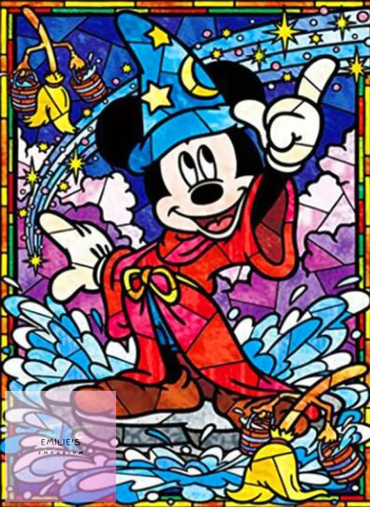 5D Diamond Art Wizard Mickey Stained Glass