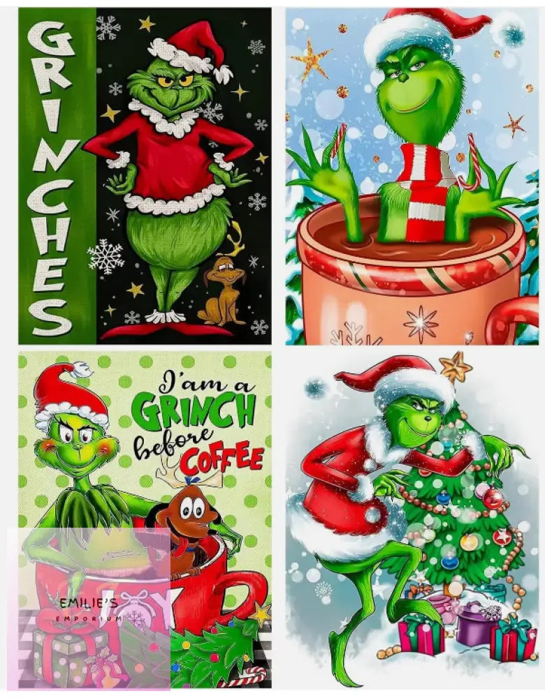 5D The Grinch Diamond Art 4 Pack