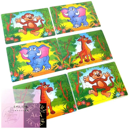 6 Jungle Zoo Animal Jigsaw Puzzles