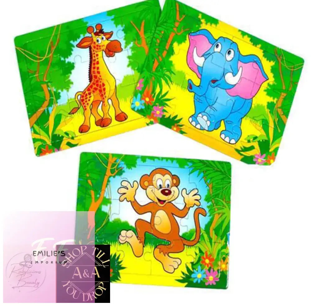 6 Jungle Zoo Animal Jigsaw Puzzles