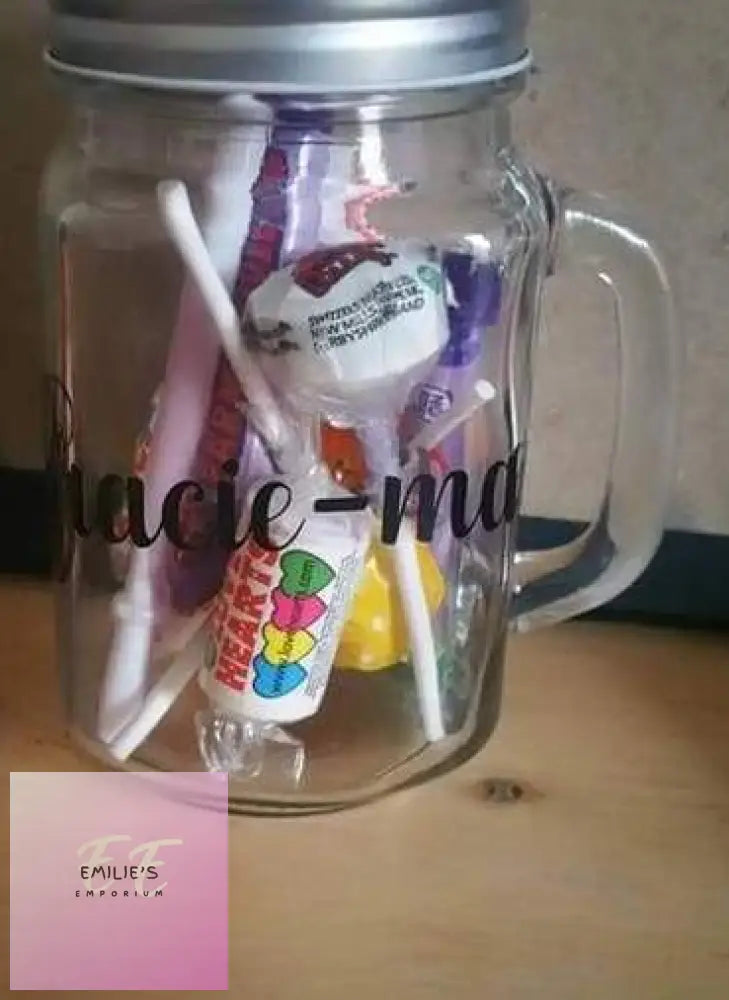 Personalised Name Mason Jar - With Glitter