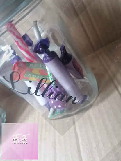 Personalised Name Mason Jar - With Glitter