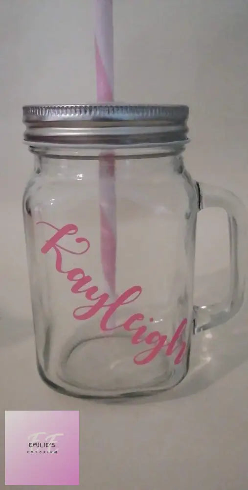 Personalised Name Mason Jar - With Glitter