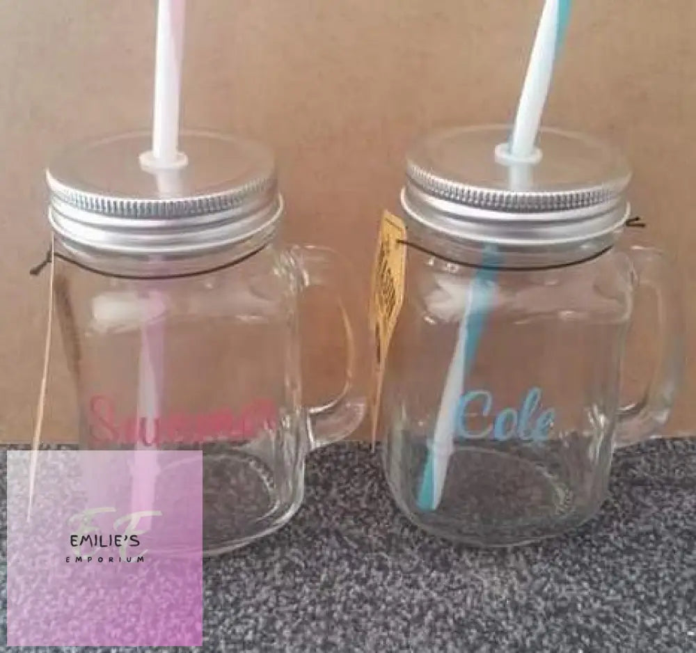 Personalised Name Mason Jar - With Glitter No