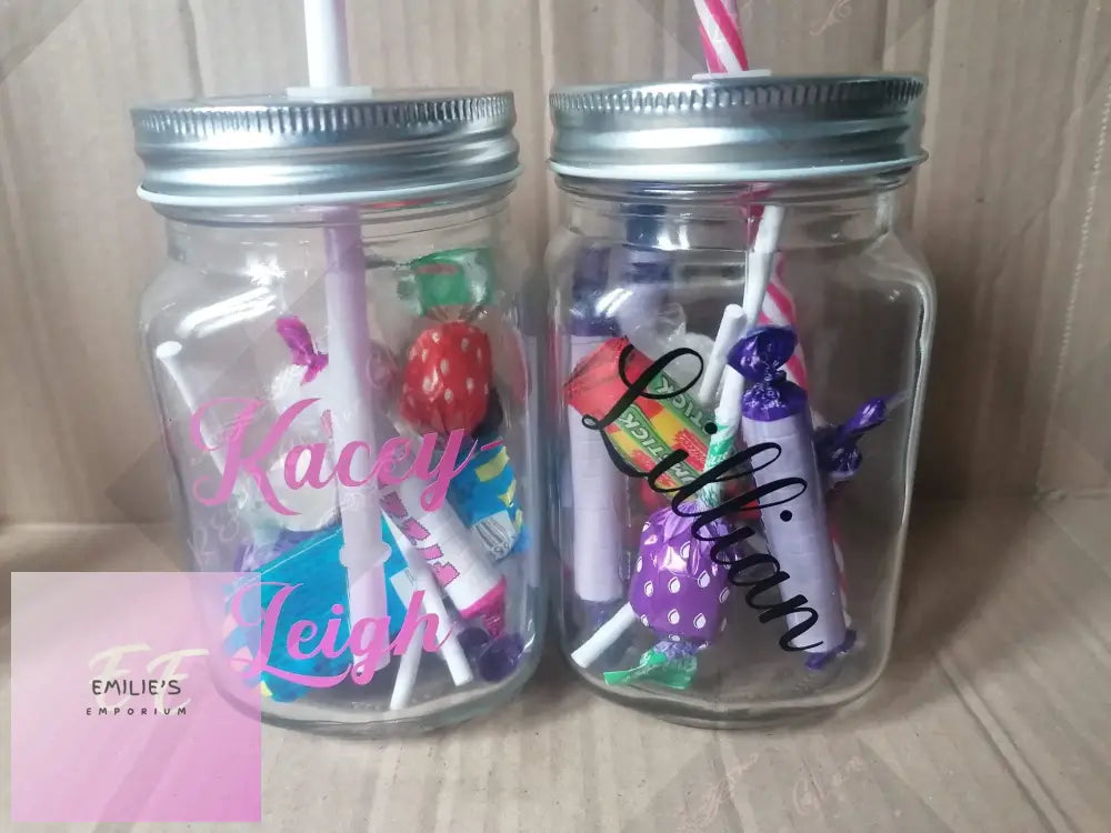 Personalised Name Mason Jar - With Glitter Yes