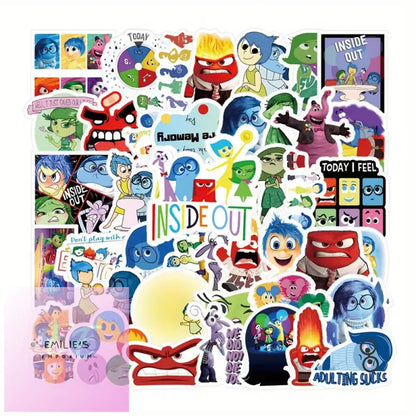 62Pcs Cartoon Cute Inside Out Stickers