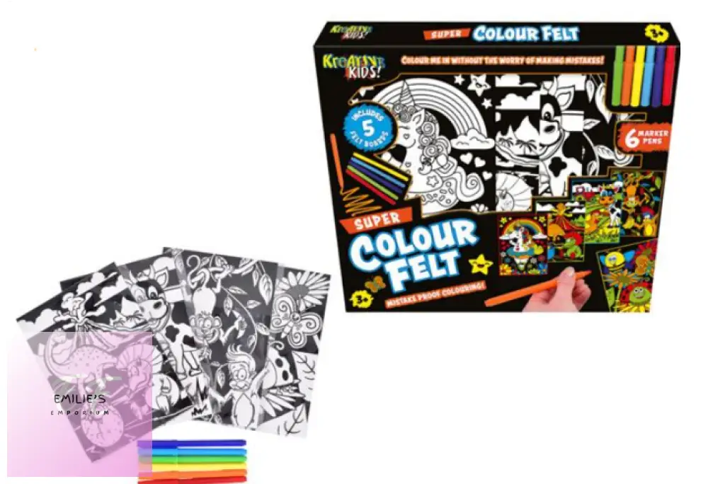 6X Kreative Kids Super Velvet Art Colouring Set