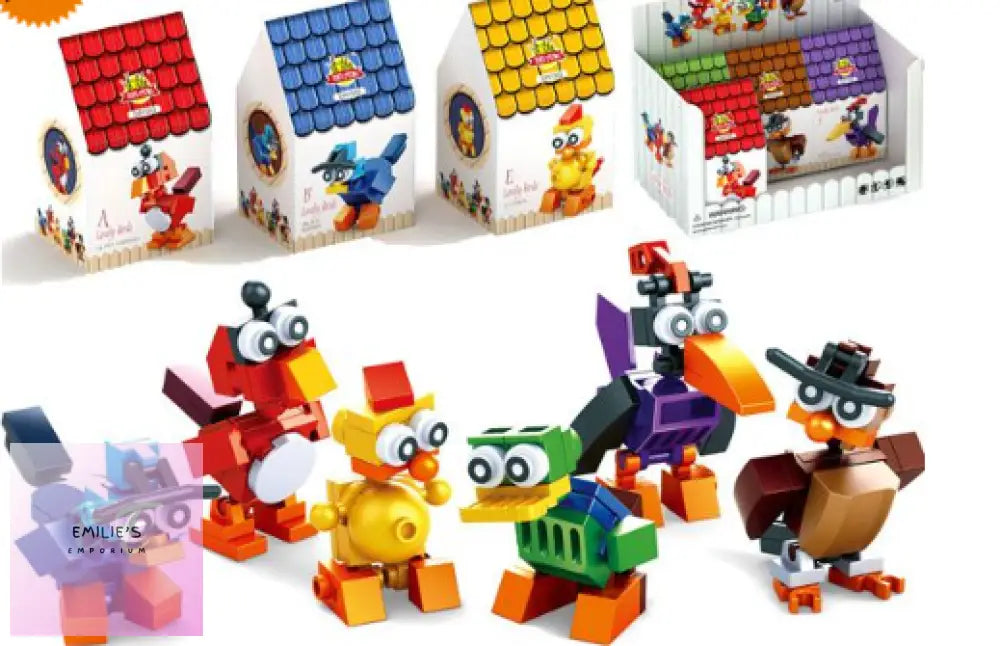 6X Lovely Birds Building Block Kits In Counter Display