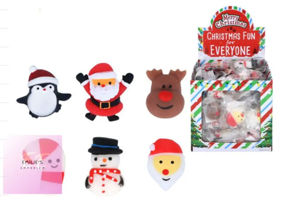 96X Mini Christmas Squishies In Assorted Festive Designs