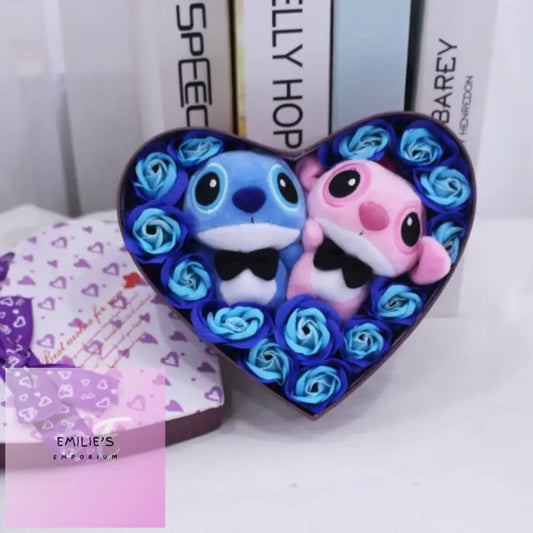 A & S Plush Toys With Soap Flower Bouquets - Heart Box