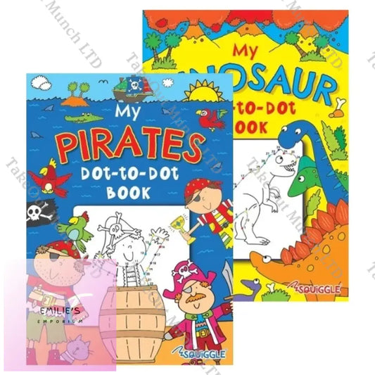 A4 Dinosaur / Pirates Dot-To-Dot Colouring Book - Assorted