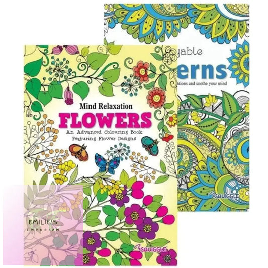 A4 Flowers & Patterns Adult Colouring Book - Assorted