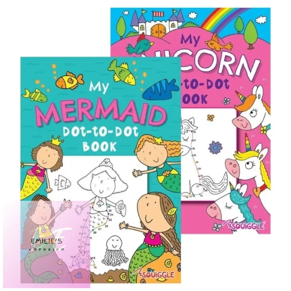 A4 Mermaid / Unicorns Dot-To-Dot Colouring Book