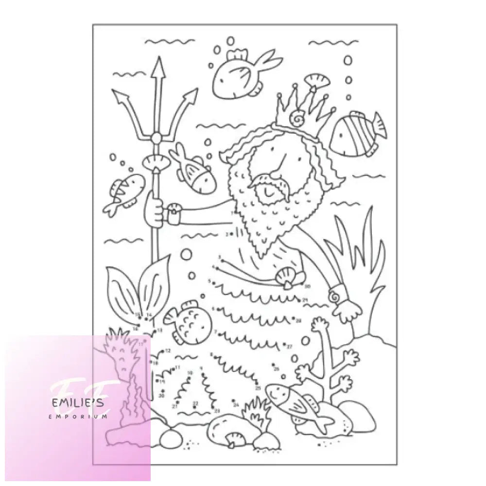 A4 Mermaid / Unicorns Dot-To-Dot Colouring Book