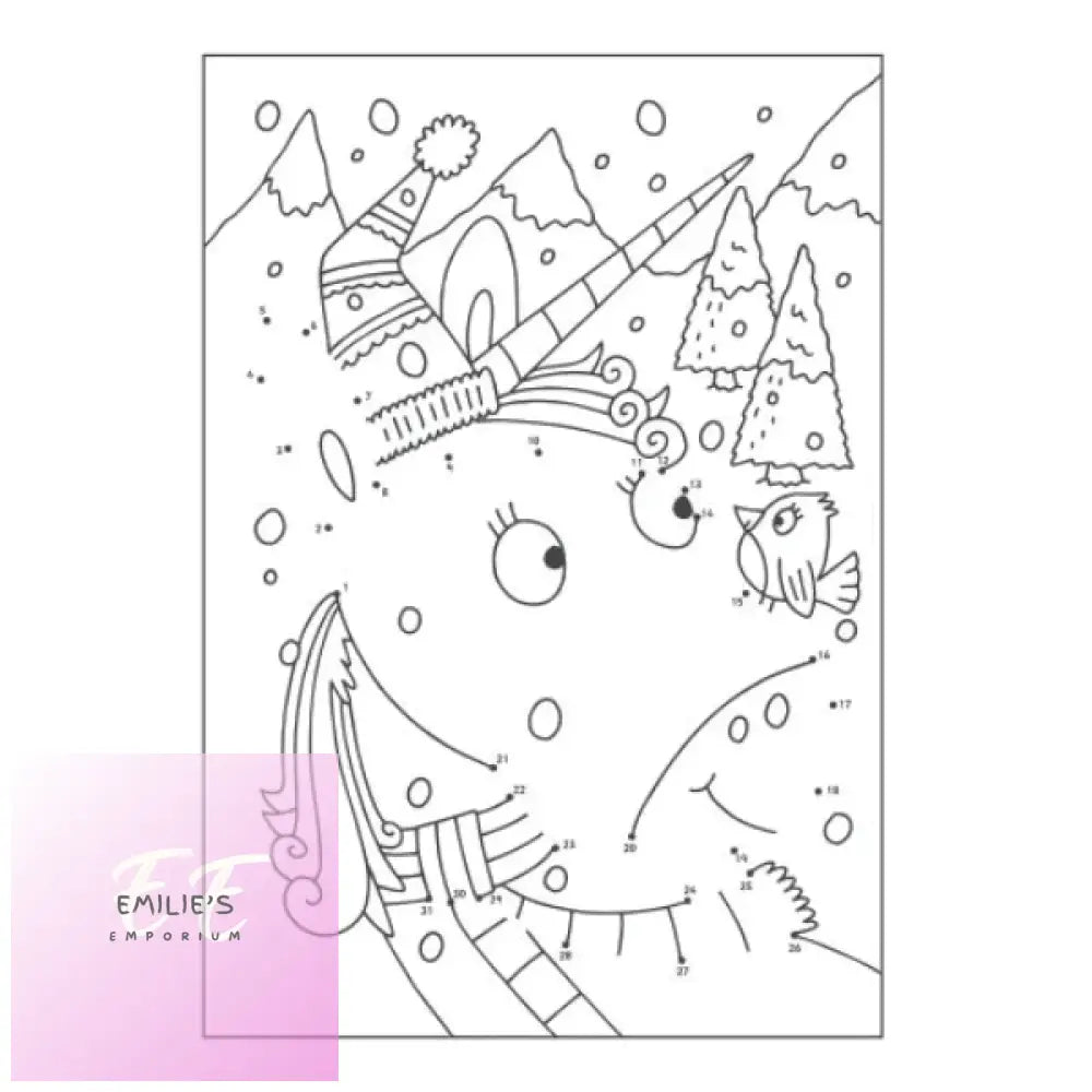 A4 Mermaid / Unicorns Dot-To-Dot Colouring Book