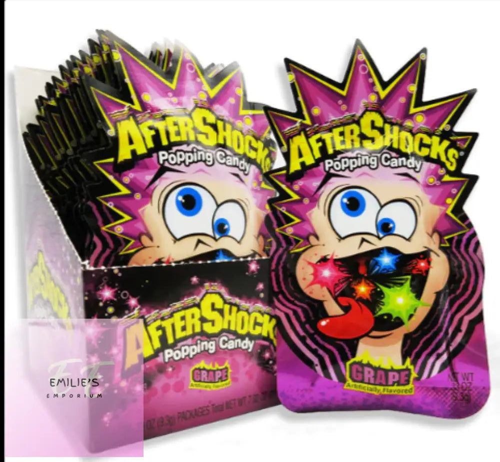 Aftershocks Grape Popping Candy 0.33Oz/9.3G – Pack Of 24