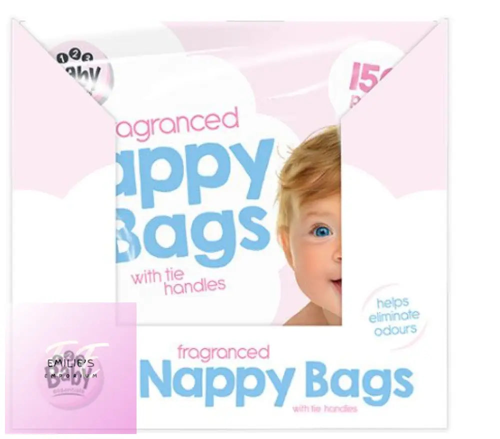 Baby Essentials 150Pk Fragranced Nappy Bags With Tie Handles X24 Packs