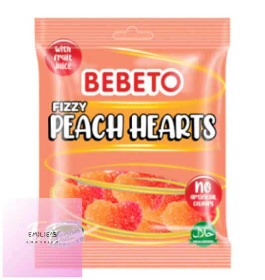 Bebeto Pre Pack Fizzy Peach Hearts 10X150G