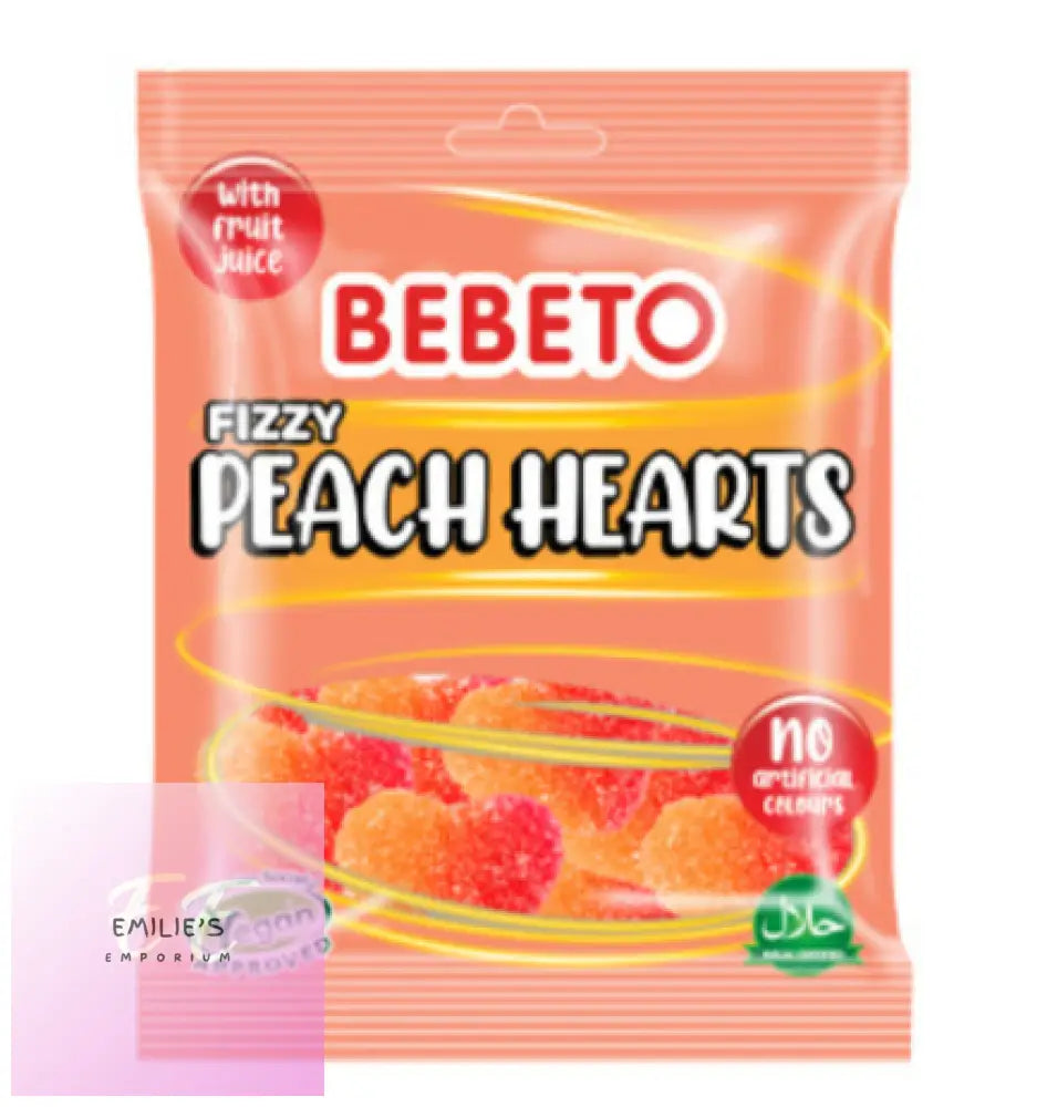 Bebeto Pre Pack Fizzy Peach Hearts 10X150G