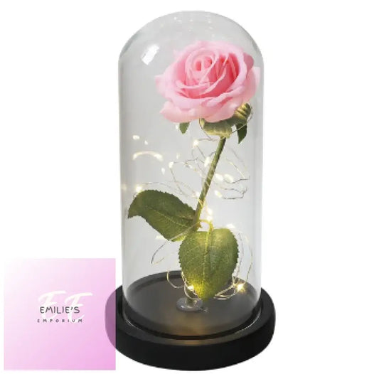 Black Base & Pink Rose Galaxy Artificial Flowers Beauty And The Beast