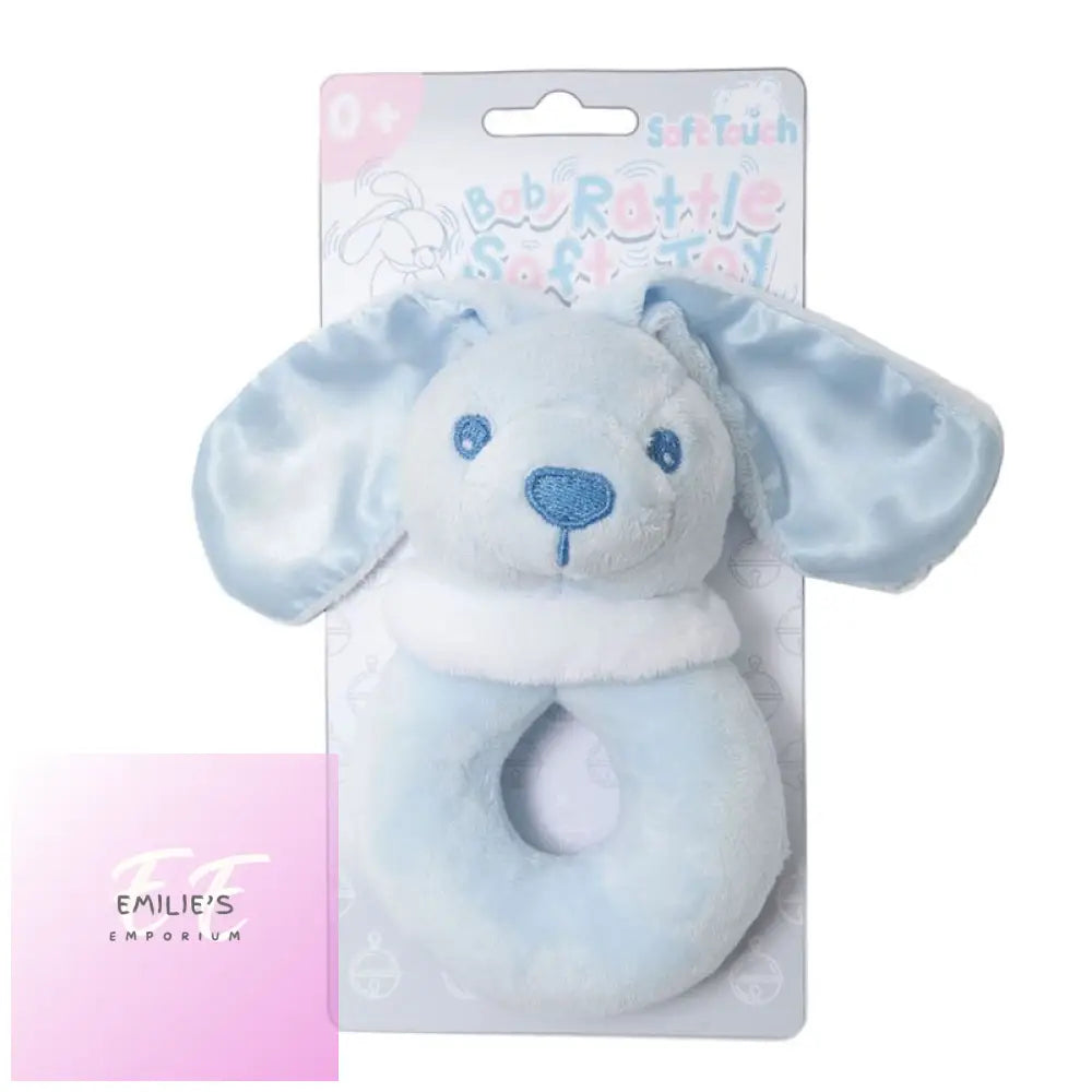 Blue Bunny Rattle Toy