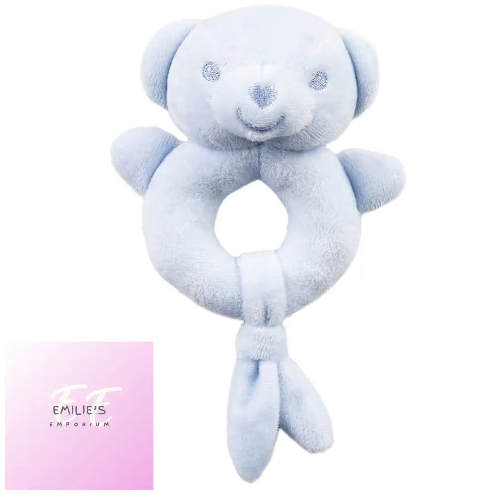 Blue Eco Bear Rattle Toy