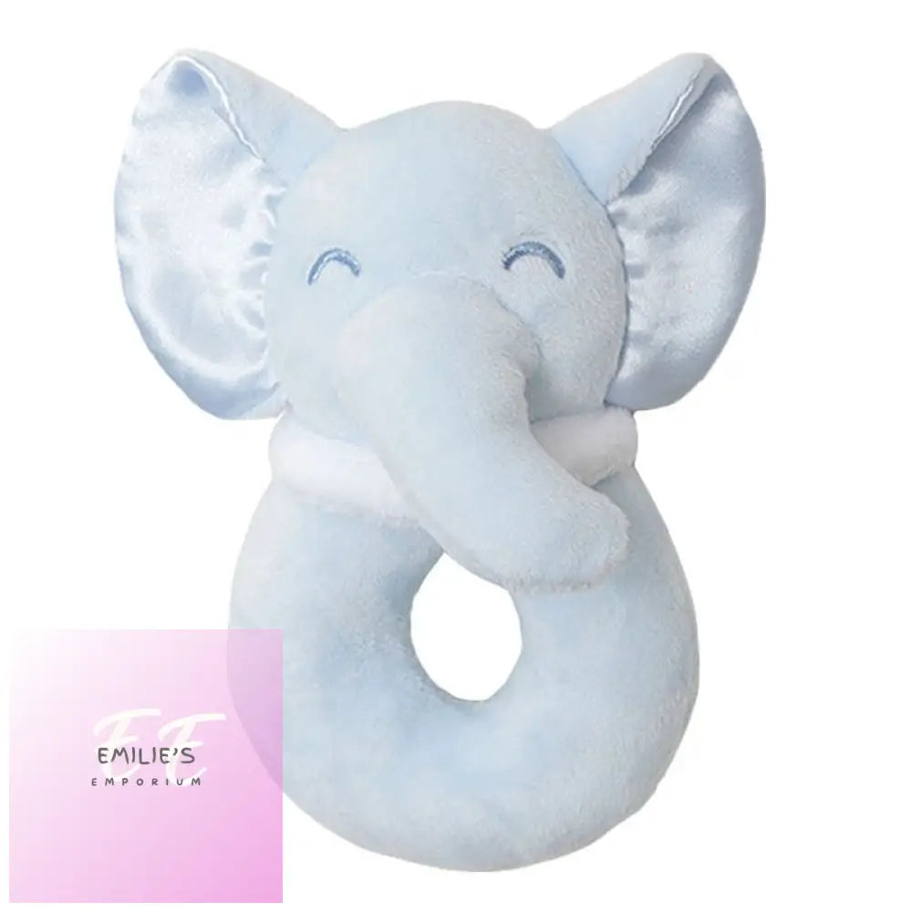 Blue Elephant Rattle Toy