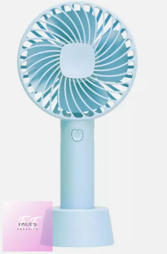 Blue Mini Hand Held Desk Fan- Can Be Personalised (Copy)