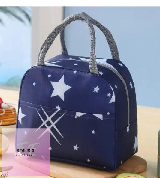 Blue Stars Thermal Lunch Bag