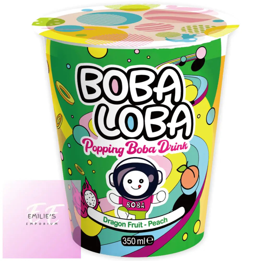 Boba Loba Dragonfruit Peach Drink Cups 4X350Ml