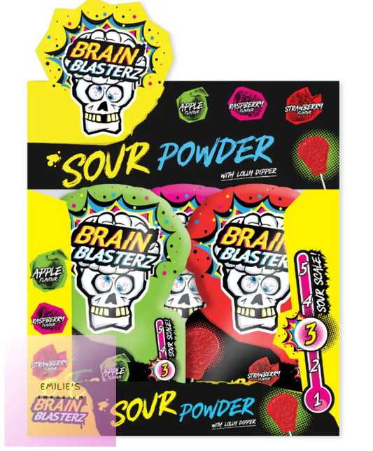 Brain Blasterz Sour Candy Powder Lolly Dipper 12X48G