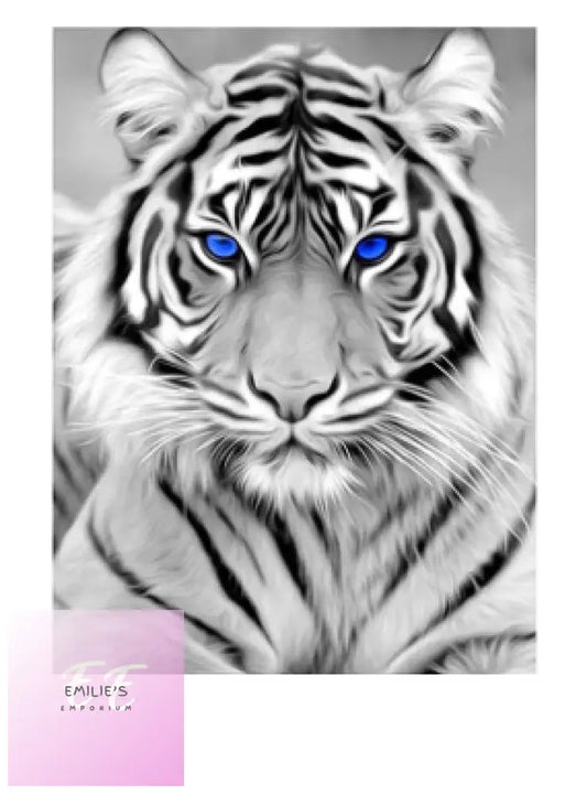 Bright Blue Eyed Tiger Diamond Art