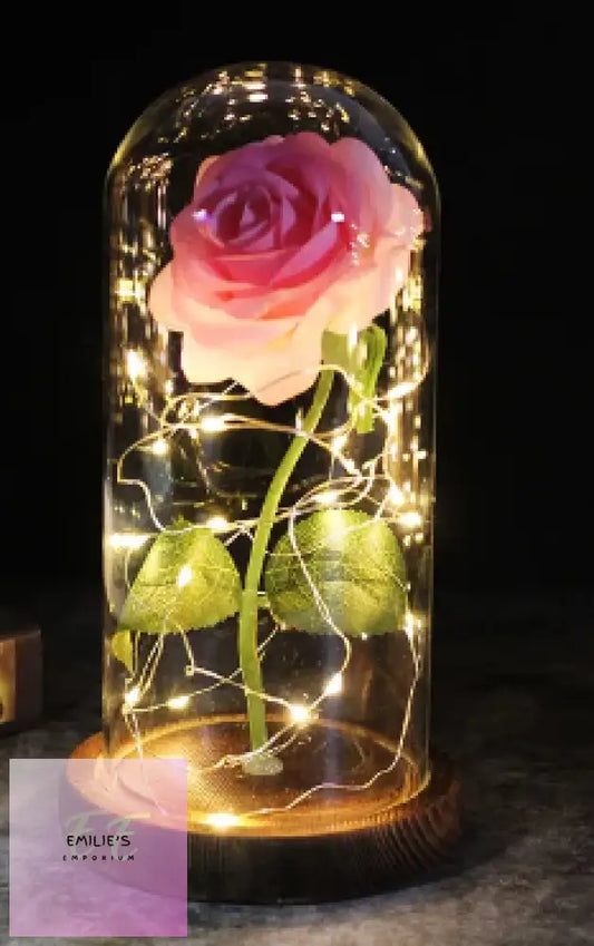 Brown Base & Pink Rose Galaxy Artificial Flowers Beauty And The Beast