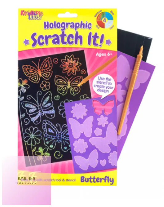 Butterfly Holographic Scratch Art Kit