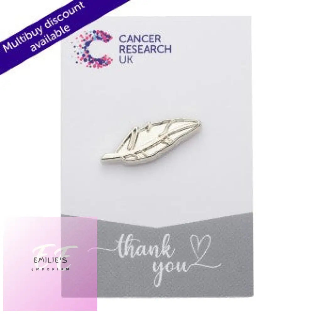 Cancer Research Uk - Silver Feather Badge