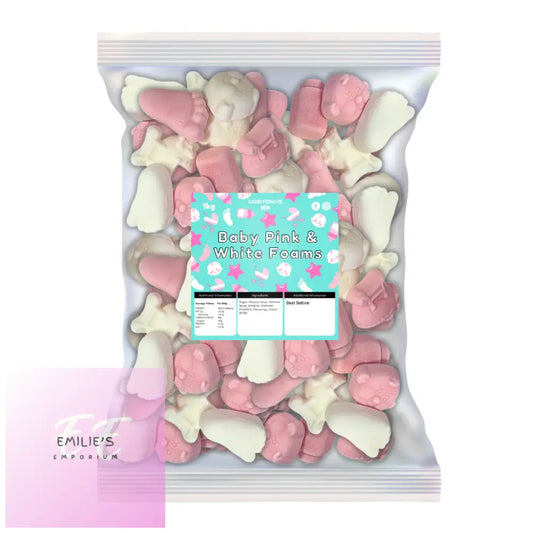 Candycrave Baby Pink & White Foam Mix 1Kg Candy Chocolate