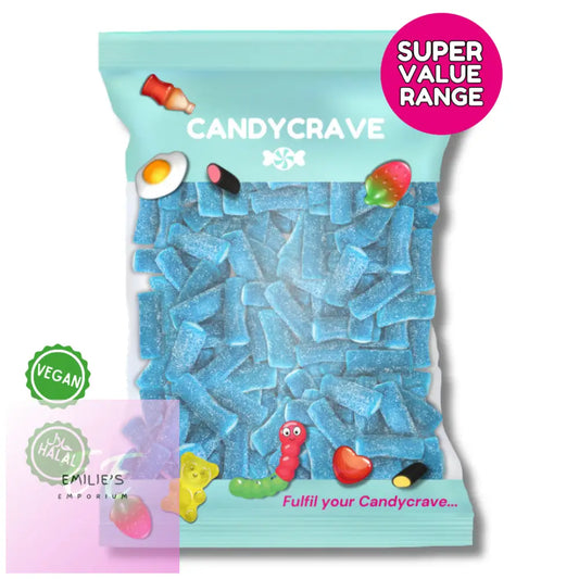 Candycrave Super Value Fizzy Blue Raspberry Pencils 1Kg