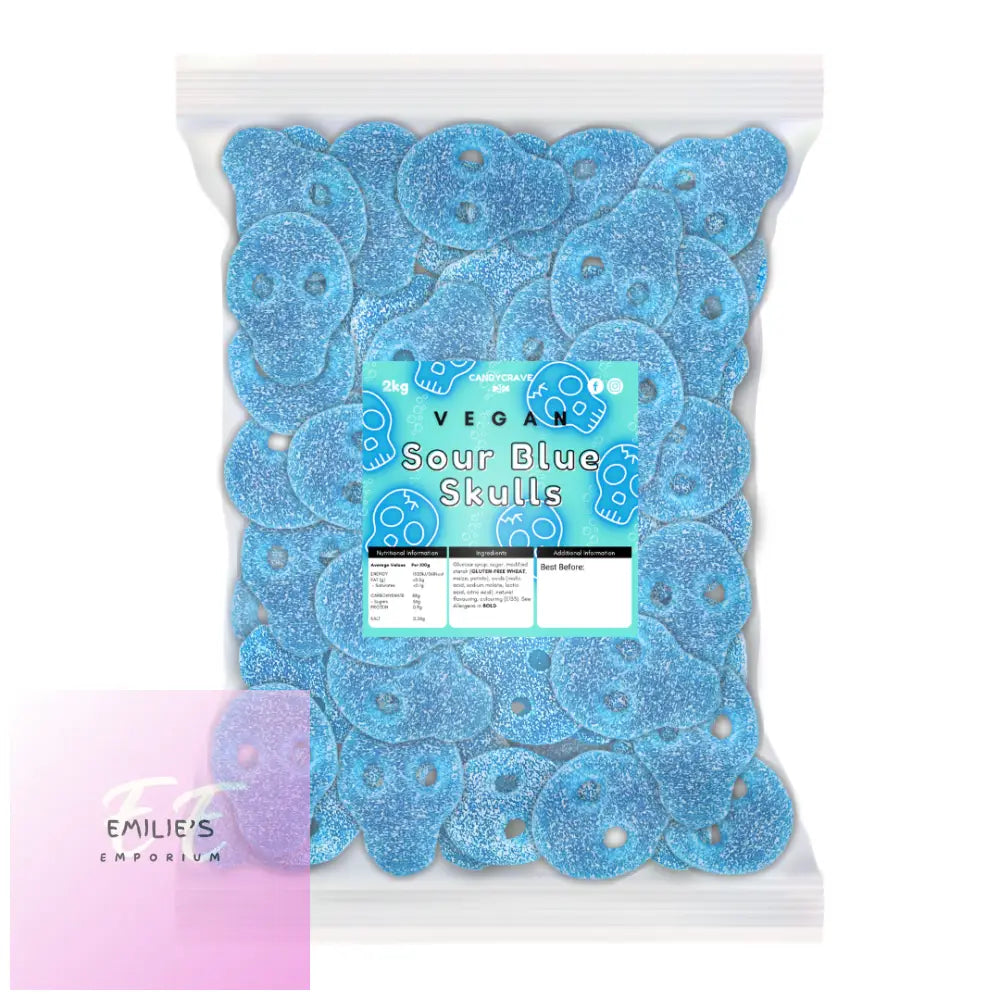 Candycrave Vegan Fizzy Blue Skulls 2Kg