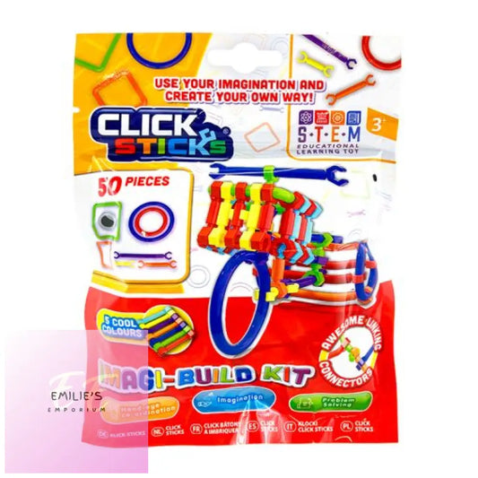 Click Sticks 50 Piece Build Kit (Cool Colours)