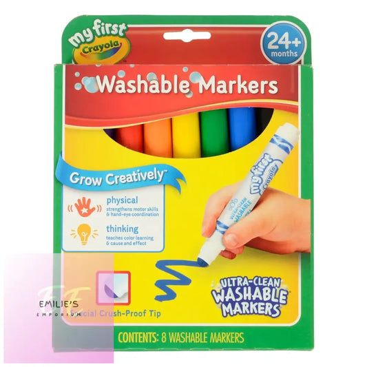 Crayola Ultra Clean Washable Markers Crush-Proof Tip 8 Pack
