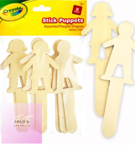Crayola Wooden People Stick Puppets X 8