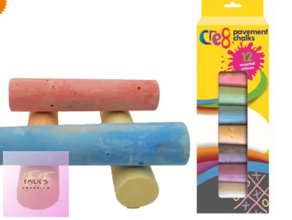 Cre8 12Pk Giant Coloured Pavement Chalks