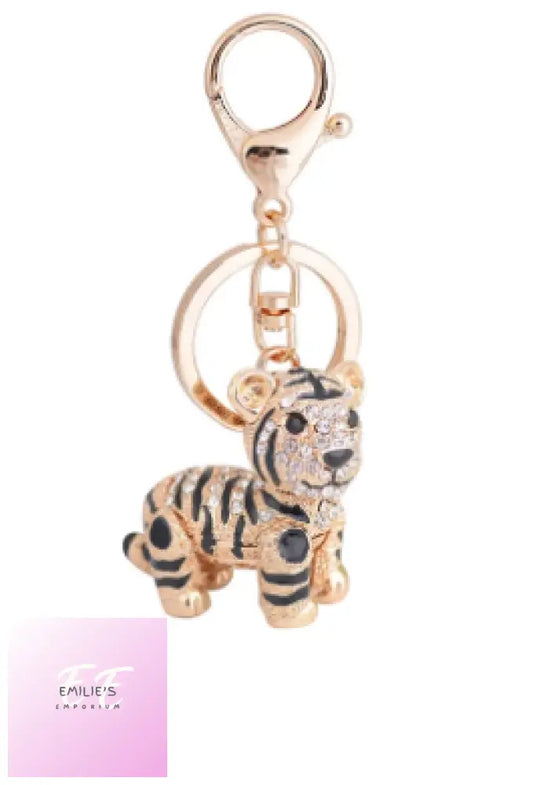 Crystal Tiger Key Ring