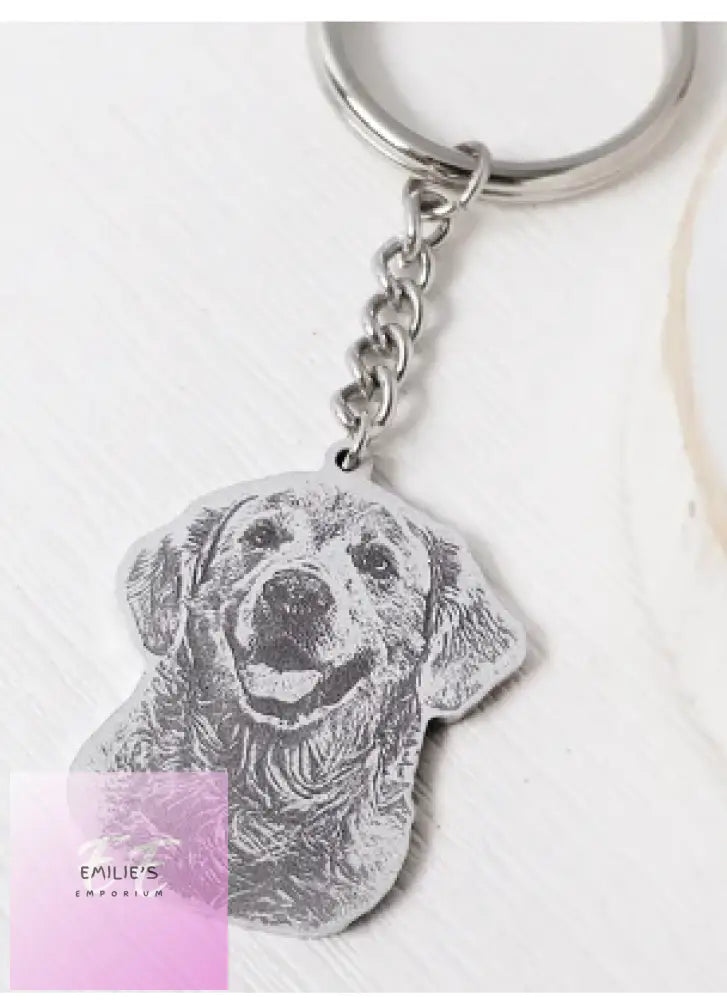 Custom Photo Pet Key Ring Rough Surface Stle