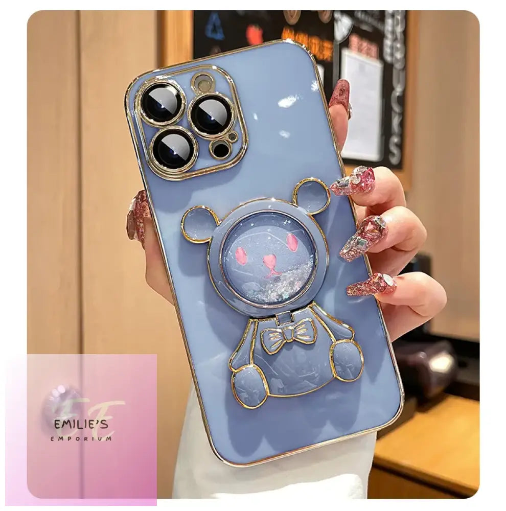 Cute Bear Phone Case For Samsung Galaxy - Choice Of Size And Colour Blue / A21S