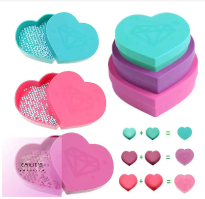 Diamond Art Heart Shape Tray Box & Accessories