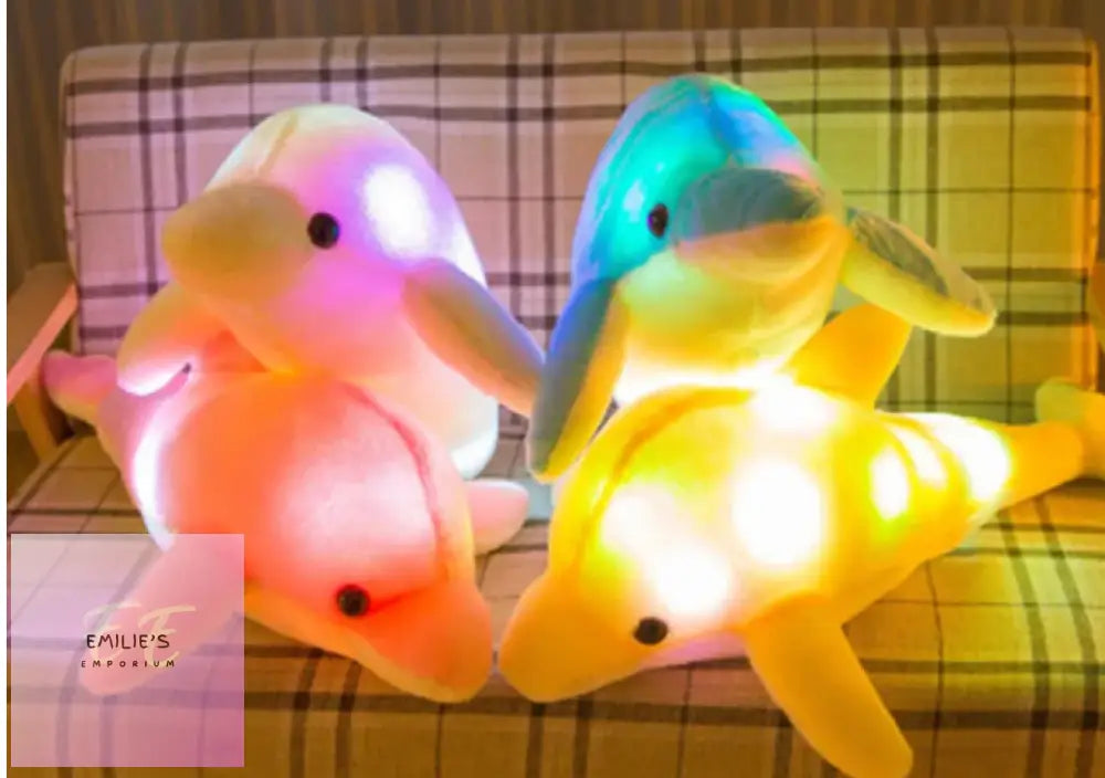 Dolphin Plush Toy Led Light 30Cm-Colour Choices