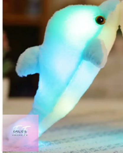 Dolphin Plush Toy Led Light 30Cm-Colour Choices Blue