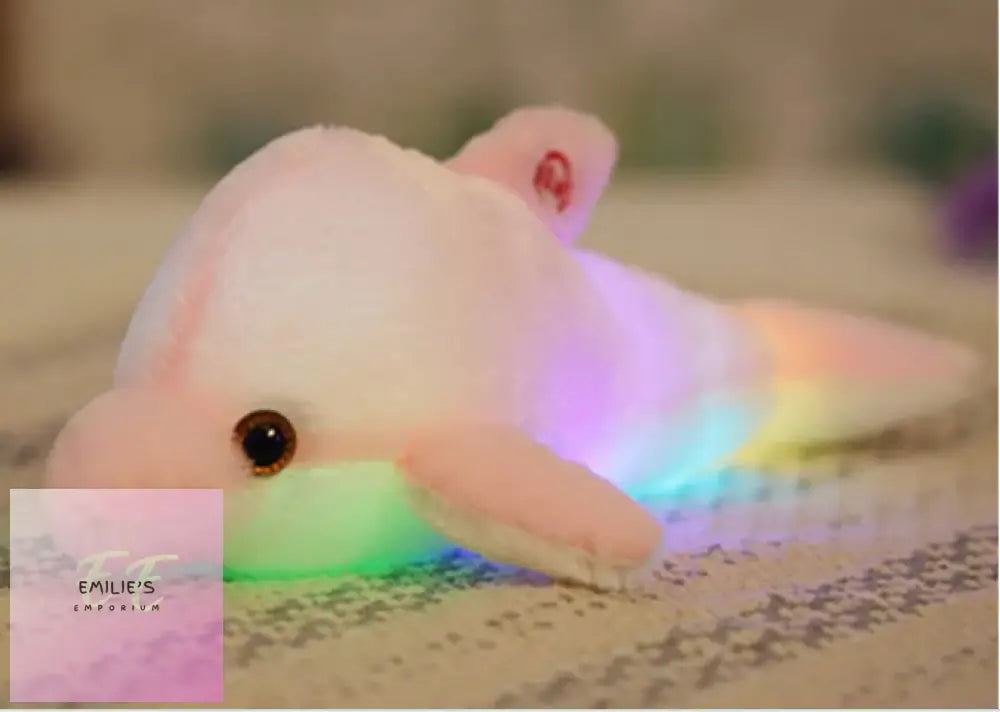 Dolphin Plush Toy Led Light 30Cm-Colour Choices Pink