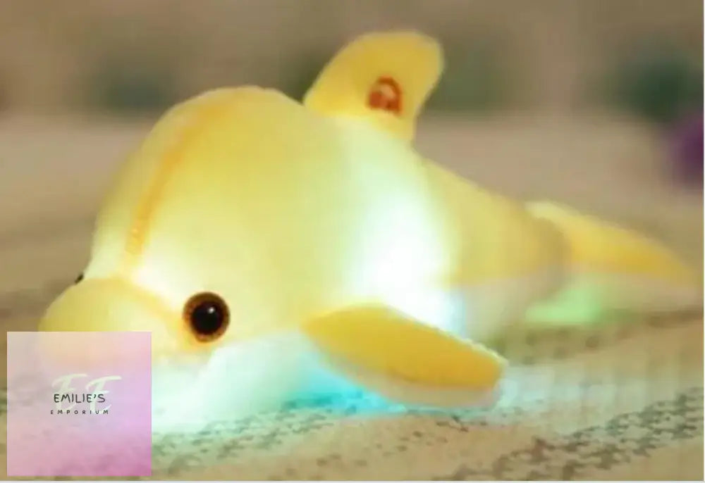 Dolphin Plush Toy Led Light 30Cm-Colour Choices Yellow